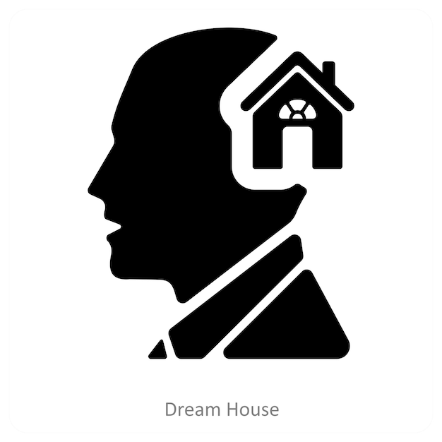Le concept de la maison de rêve et de l'icône de la maison