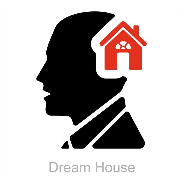 Le concept de la maison de rêve et de l'icône de la maison