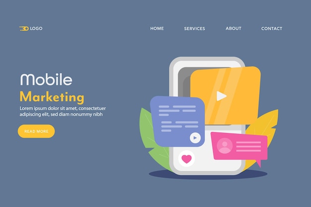 Vecteur concept de marketing mobile