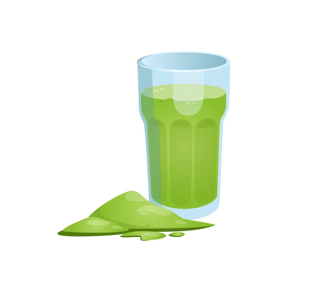 Concept Matcha Drink Cette Illustration Présente Un Design Vectoriel Plat Avec Une Touche De Dessin Animé