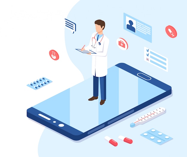 Concept de médecine en ligne.