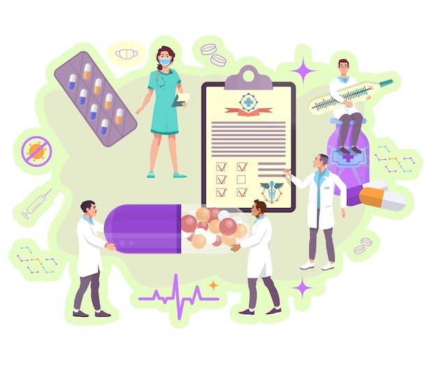 Concept de médecine Personnel médical de la clinique Médicaments analgésiques Pharmacie Médecins aidant les patients