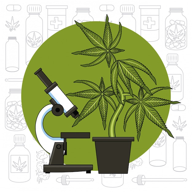 Vecteur concept médical de cannabis