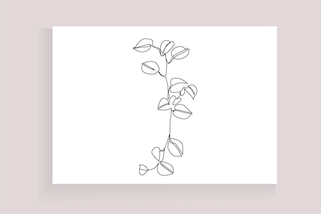 Vecteur concept minimaliste de la ligne de plantes de lierre