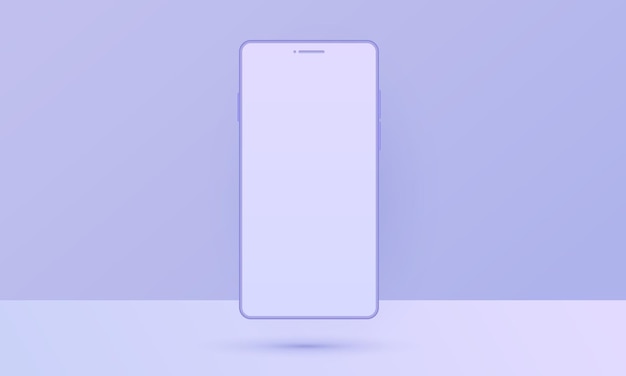Vecteur concept mobile d'argile de maquette de téléphone réaliste avec des smartphones lavande isolés à l'ombre