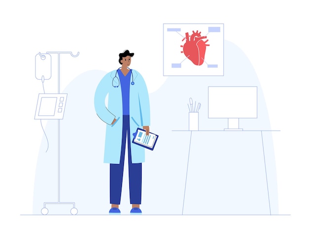 Vecteur concept de modèle de cardiologie