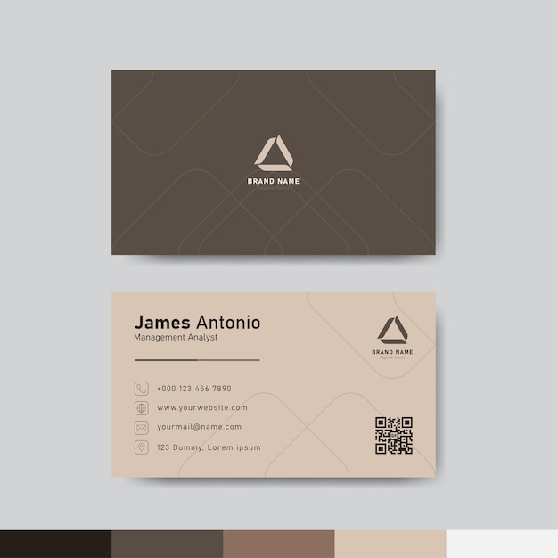 Concept de modèle de carte d'identité d'entreprise marron