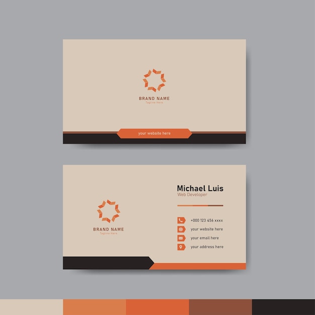 Concept De Modèle De Carte D'identité D'entreprise Orange Et Noir