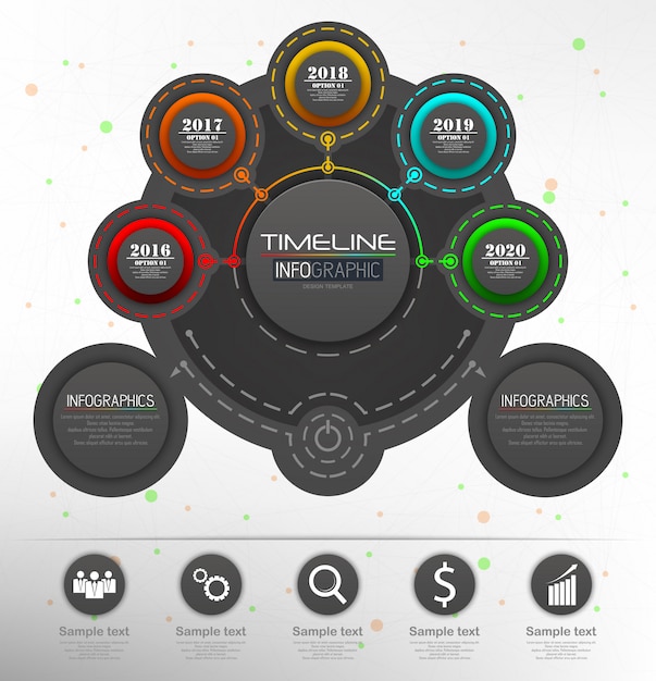 Concept De Modèle D'entreprise Infographie Avec 5 Options