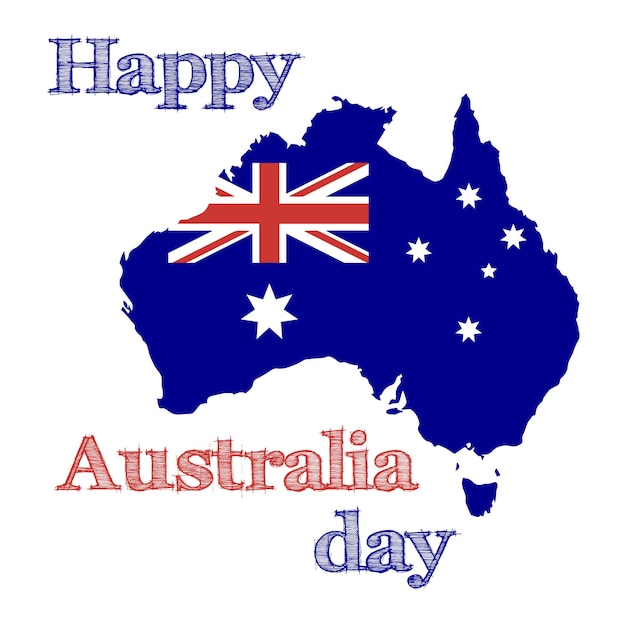 Concept et modèle de la journée heureuse de l'Australie 26 janvier vacances et vacances nationales australiennes