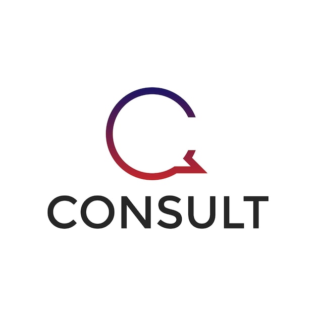 Concept de modèle de vecteur d'idée de logo de conseil aux entreprises avec la lettre C initiale c