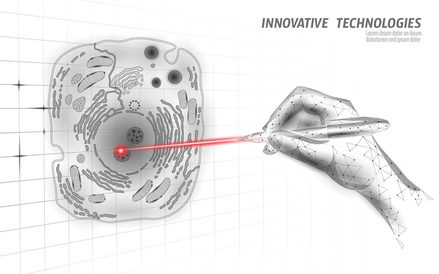 Concept De Modification Du Gène De La Biologie Scientifique. Modification De La Réalité Virtuelle De L'opération Laser.