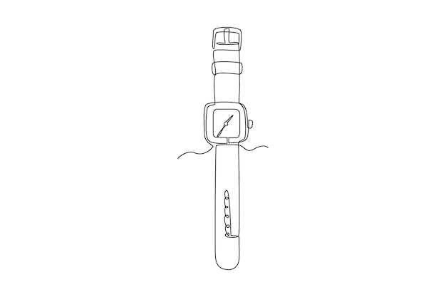 Vecteur concept de montre à dessin d'une ligne continue illustration vectorielle de doodle