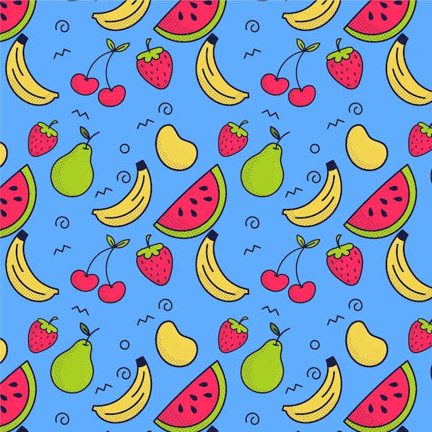 Concept De Motif De Fruits Colorés