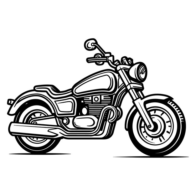 Vecteur concept de moto vintage en couleurs noir et blanc illustration vectorielle isolée