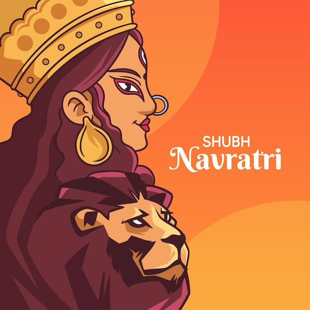 Concept De Navratri Dessiné à La Main