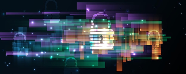 Concept numérique de sécurité de cadenas Fond de technologie abstraite protéger l'illustration vectorielle d'innovation de système