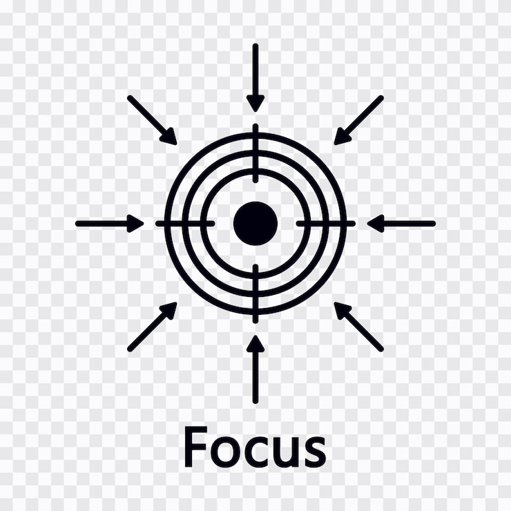 Vecteur concept d'objectif focus direction vers un objectif commercial