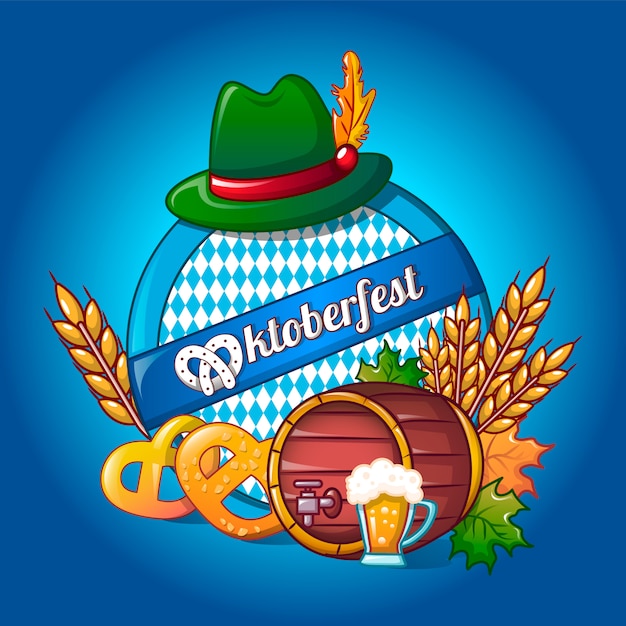 Concept d'Oktoberfest, style cartoon