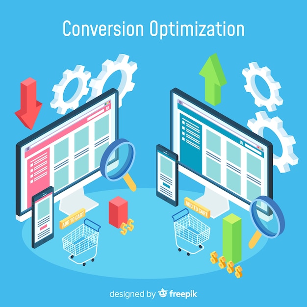 Concept D'optimisation De Conversion Avec Vue Isométrique