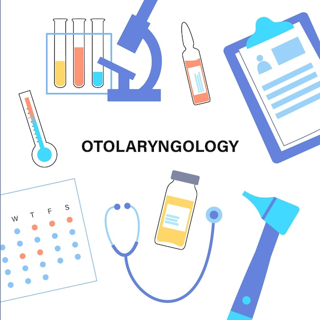Vecteur concept d'outils d'oto-rhino-laryngologie