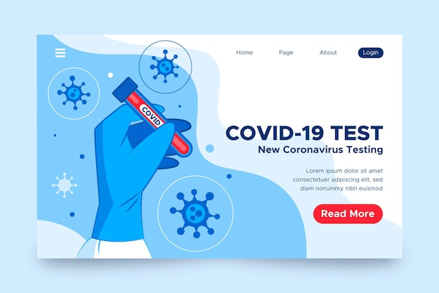 Concept De Page De Destination De Test Covid-19