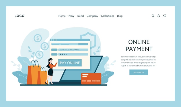 Concept de paiement en ligne visualisant des transactions de commerce électronique sans effort avec une carte de crédit sécurisée