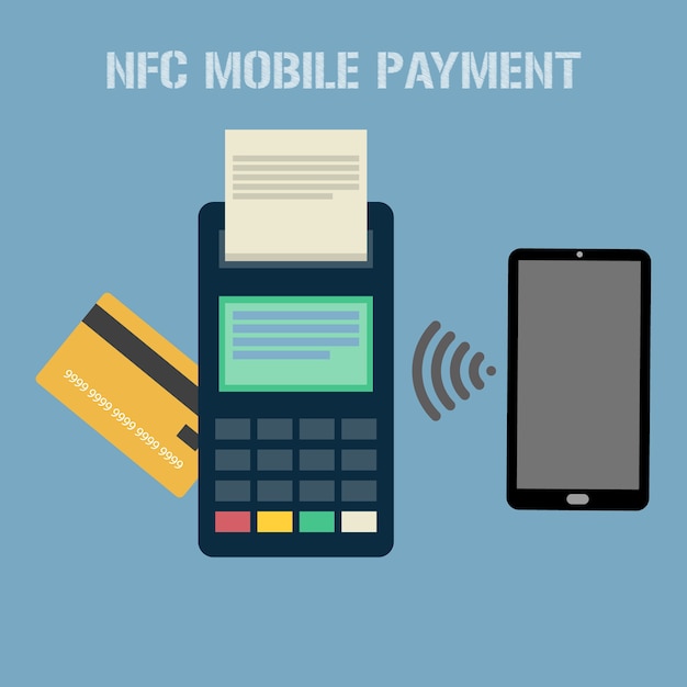 Concept de paiement mobile NFC.