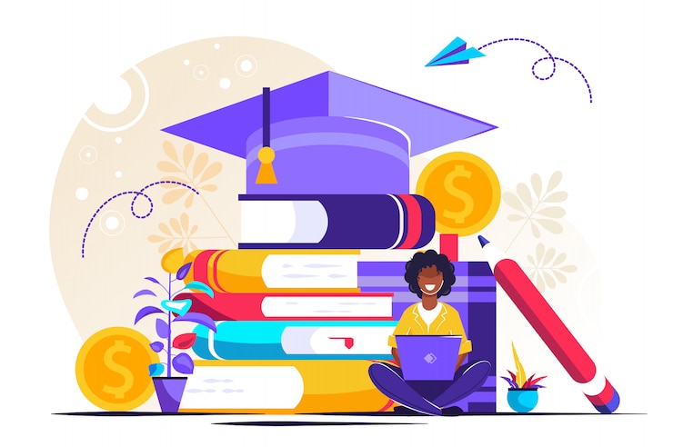 Vecteur concept de personnes finance minuscule étude plat