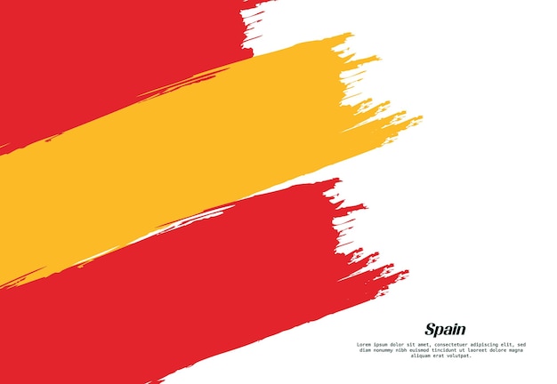 Concept de pinceau drapeau Espagne Drapeau de l'Espagne fond de bannière de style grunge