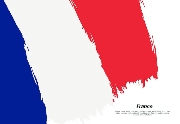 Concept de pinceau drapeau France Drapeau de la France fond de bannière de style grunge