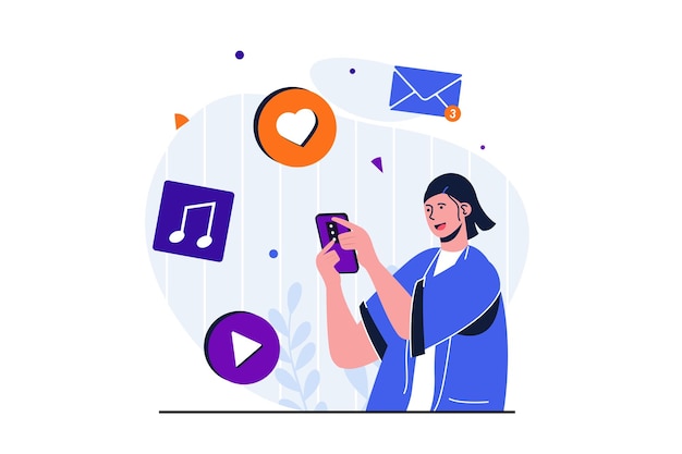 Concept plat moderne de marketing numérique pour la conception de bannières web