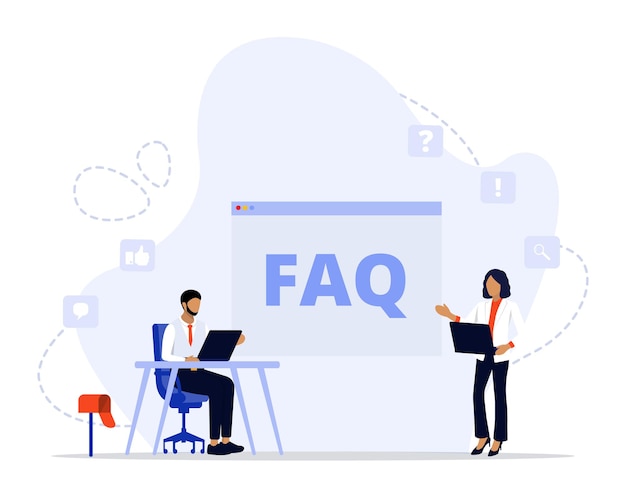 Concept plat de questions fréquemment posées