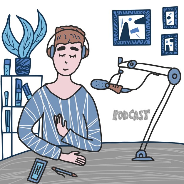 Concept De Podcast Illustration De Conception De Couleur Vectorielle