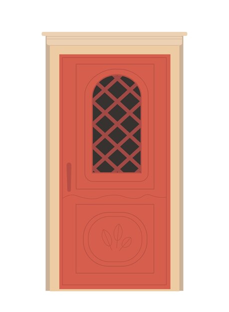 Vecteur concept de porte rétro entrée rouge à la maison ou au bureau extérieur et façade de la propriété privée réelle