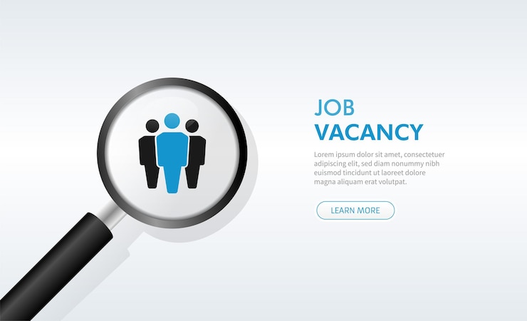 Vecteur concept de poste vacant annonce de recrutement d'entreprise minimale