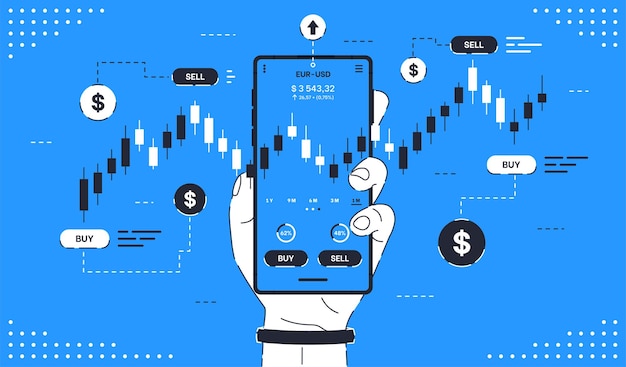 Concept Pour Le Commerce En Ligne Mobile, L'analyse Des Marchés Boursiers Et L'investissement