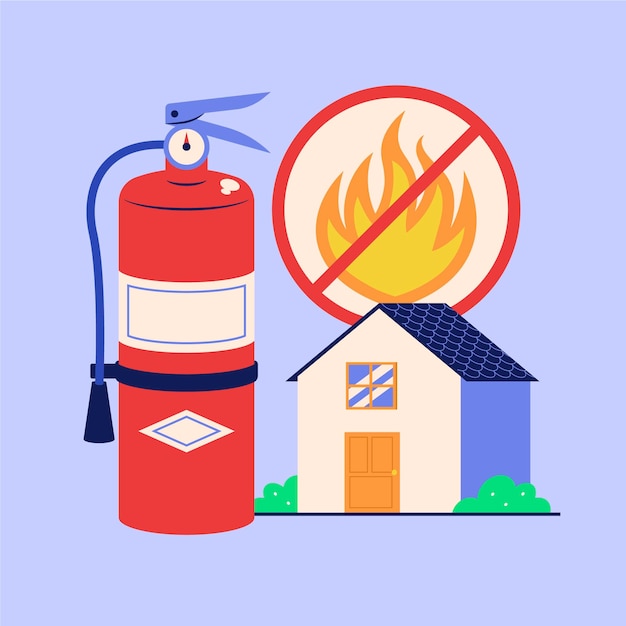 Vecteur concept de prévention des incendies dessiné à la main