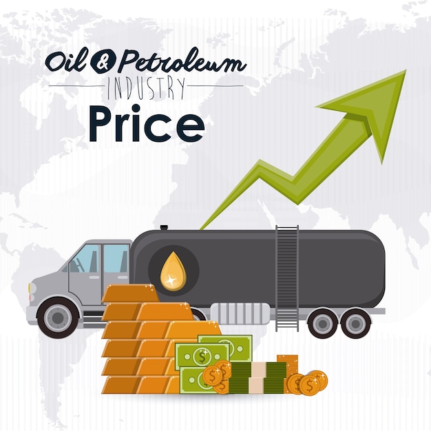 Concept De Prix Du Pétrole Avec Des Icônes De L'économie