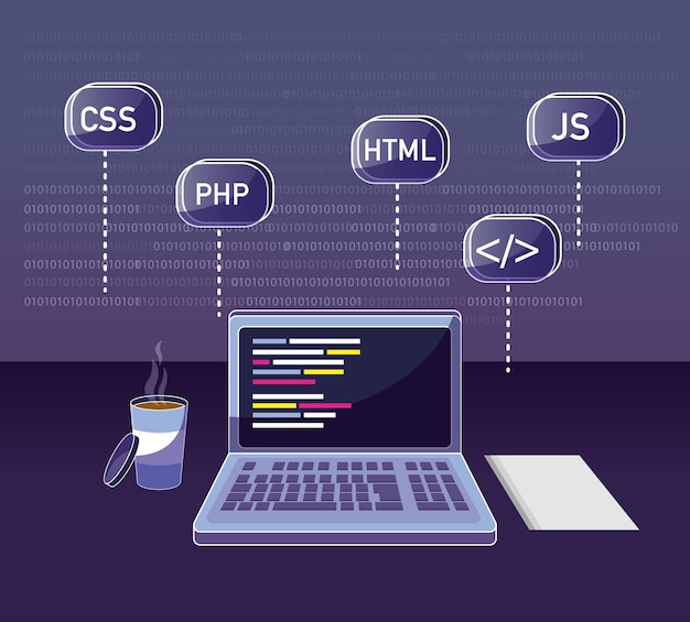 Vecteur concept de programmation