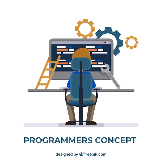 Concept de programmeurs avec un design plat