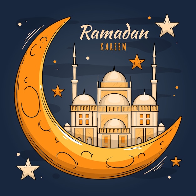 Concept De Ramadan Dessiné à La Main