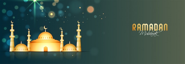 Concept De Ramadan Mubarak Avec Mosquée D'or