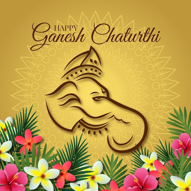 Concept Réaliste De Ganesh Chaturthi