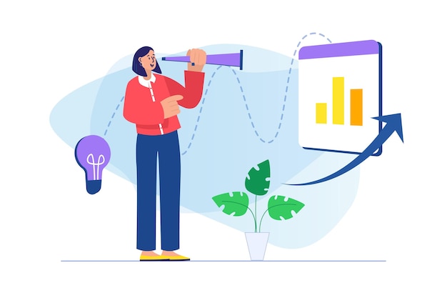 Concept de recherche d'opportunités avec scène de personnes Illustration vectorielle