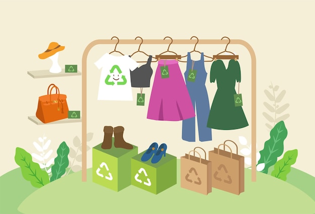 Concept de recyclage jusqu'à la réutilisation du vélo slow fashion commerce équitable matériaux responsables respectueux de l'environnement