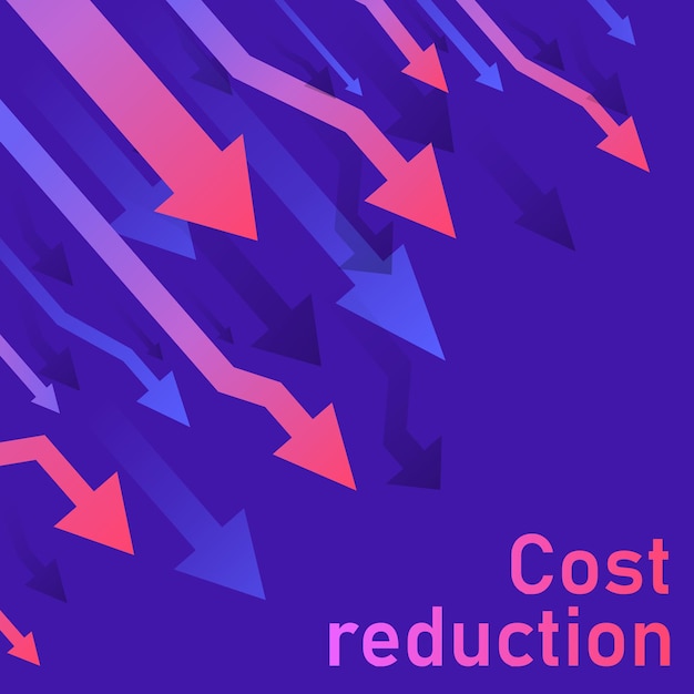 Vecteur concept de réduction des coûts.