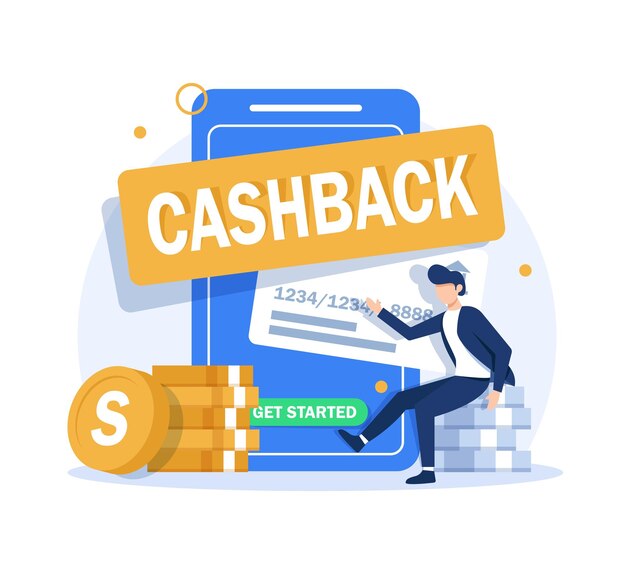 Concept de remise en argent ou de remboursement d'argent en ligne Personnes heureuses recevant une remise en argent pour faire du shopping