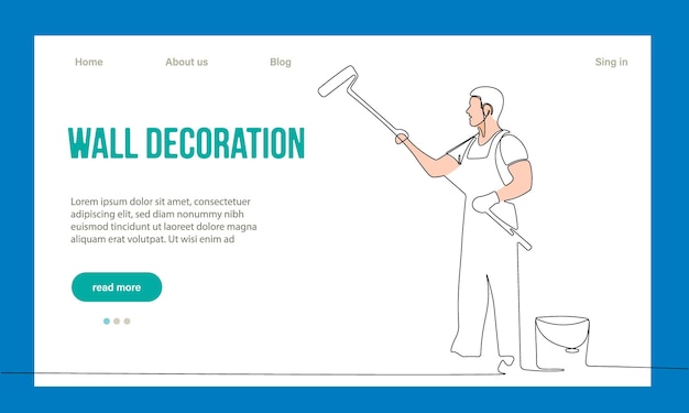 Concept De Réparation à Domicile. Page De Destination Du Site Web. Les Ouvriers Réparateurs Font Des Travaux De Maison. Omble Chevalier De La Bande Dessinée