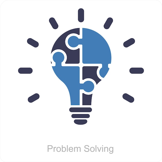 Concept de résolution de problèmes et d’icône de solution